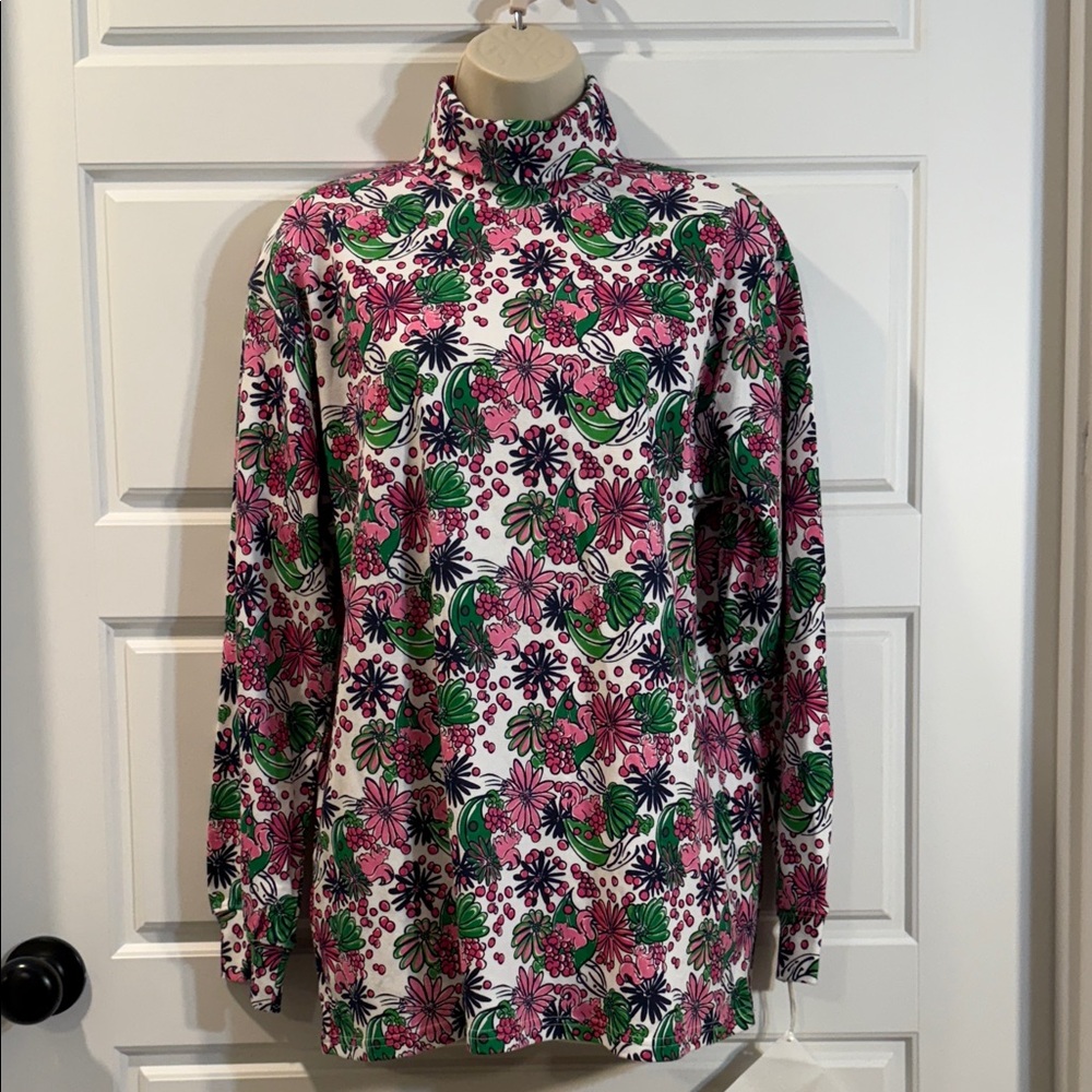 Vintage Lilly Pulitzer friends of fall turtleneck medium NWT